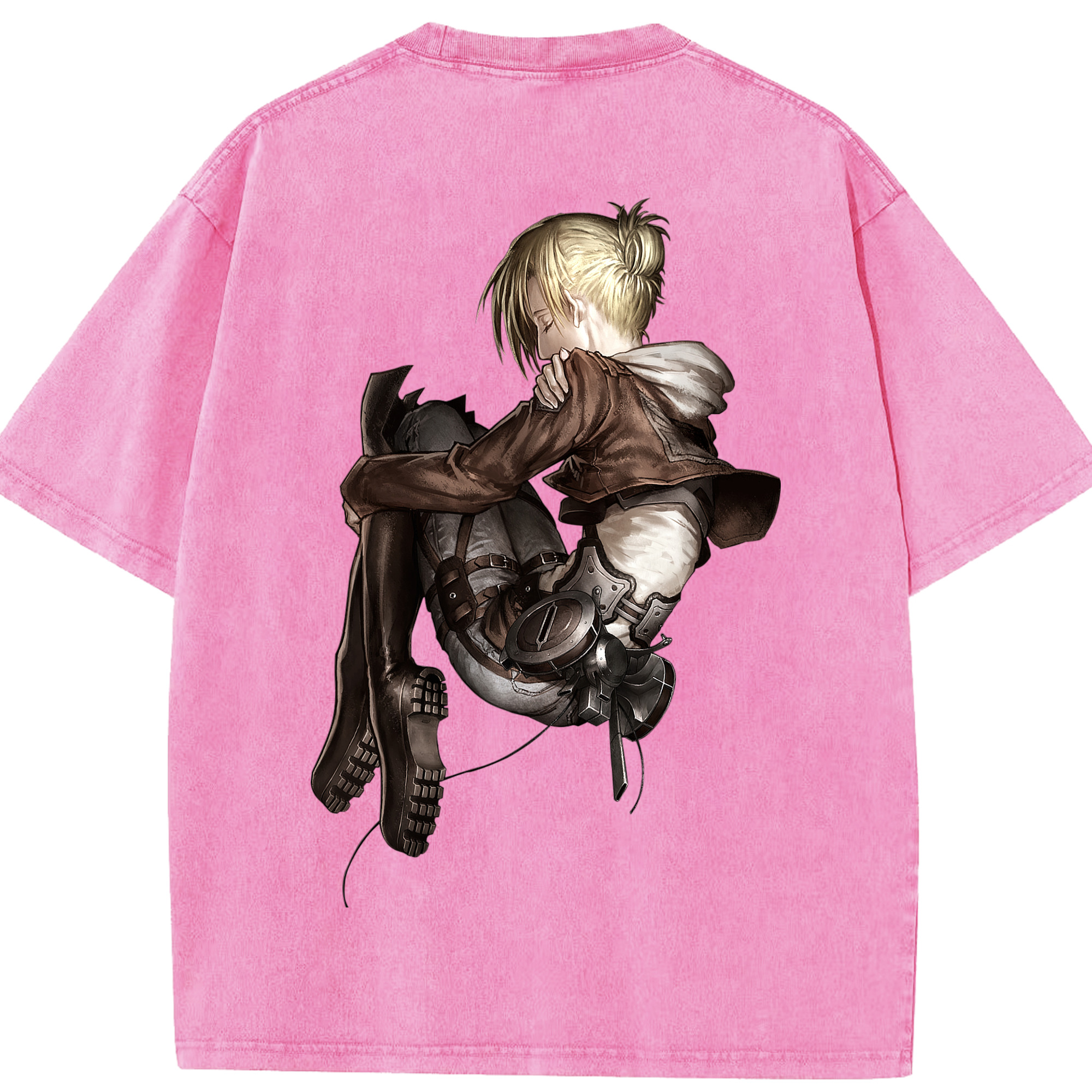 （画像用） 進撃の巨人 アニ・レオンハート Attack on Titan Annie Leonhart 綿100% ヴィンテージ風 半袖Tシャツ（背面プリント）